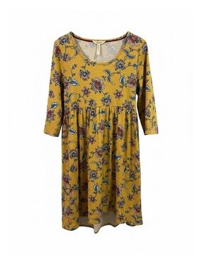 Matilda Jane Mustard Floral Midi Dress Boho Cottagecore Medium